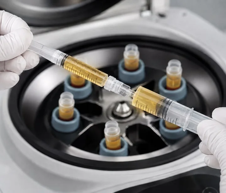 Platelet-rich plasma prepared in a centrifuge