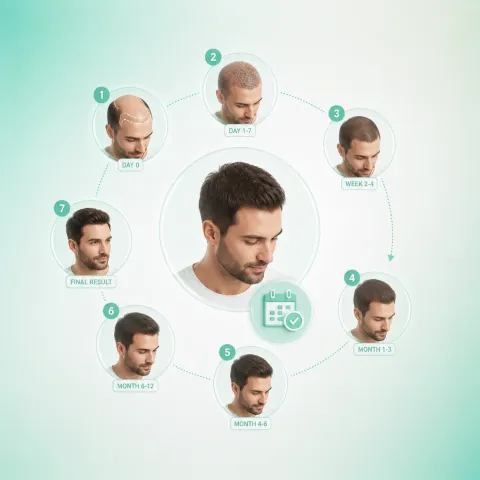 Growth stages from day 0 to the final result